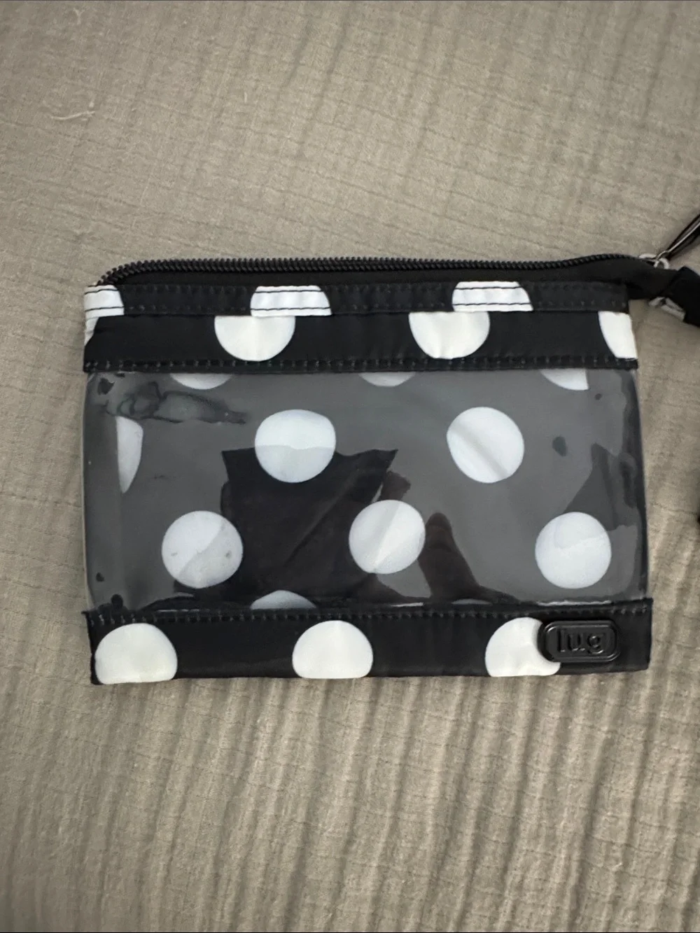 lug Black and White Polka Dot Pouch Set